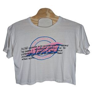 Vintage 80s AVIA Crop Top Shirt Womens XL 26x21 For‎ Athletic Use Only Baggy USA